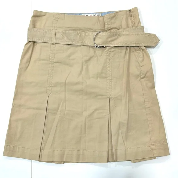 Tommy Hilfiger khaki belt pleated skirt for women - Picture 3 of 8